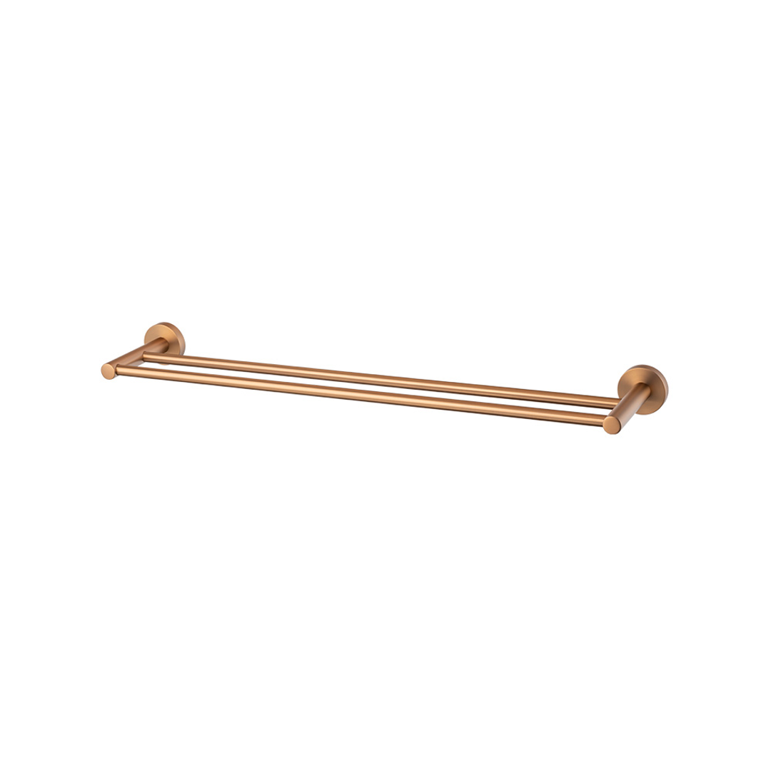 Brasshards Mixx Chia Double Towel Rail 600Mm Brushed Bronze