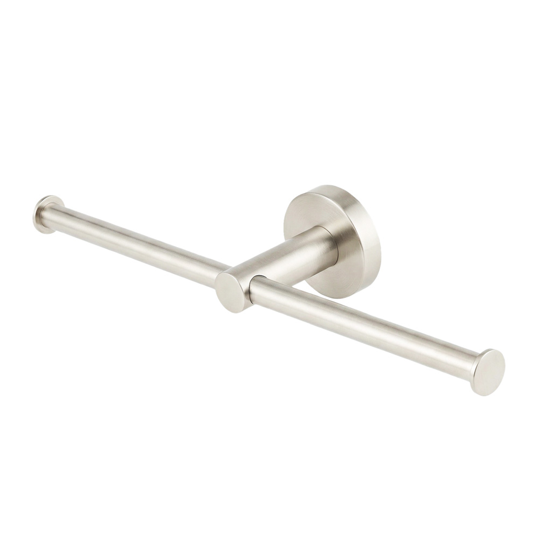 Brasshards Mixx Chia Double Toilet Roll Holder Brushed Nickel