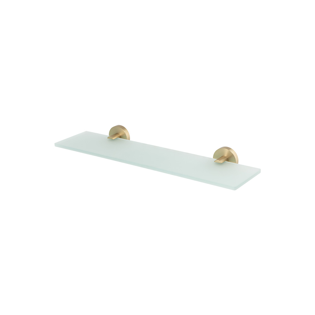 Brasshards Mixx Chia Glass Shower Shelf 450Mm Brushed Gold