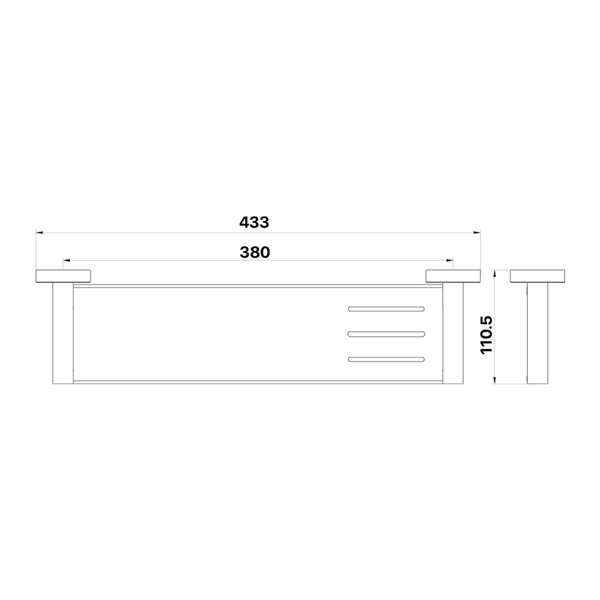 Brasshards Mixx Chia Shower Shelf Matt Black