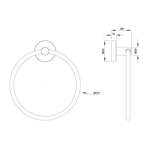 Brasshards Mixx Chia Towel Ring Brushed Gold