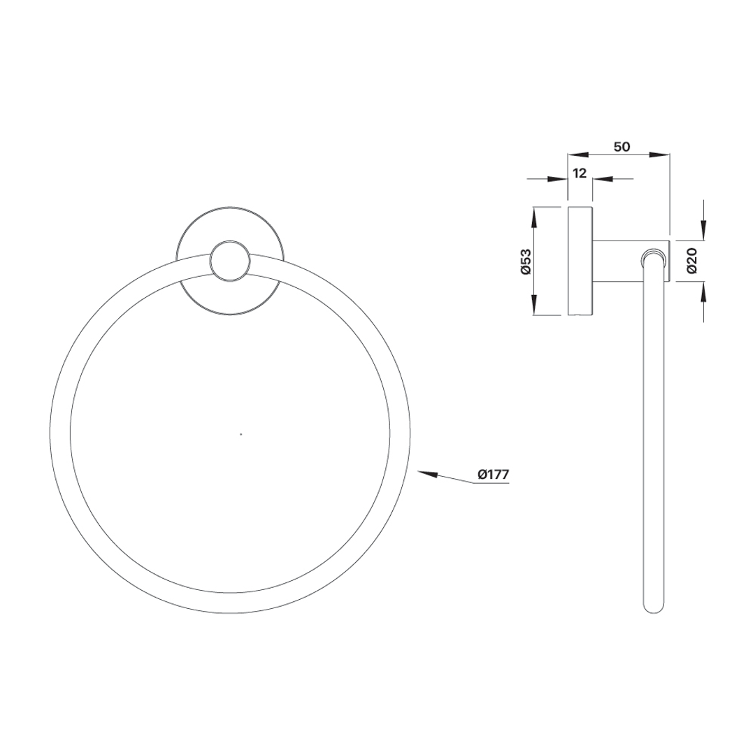 Brasshards Mixx Chia Towel Ring Gun Metal