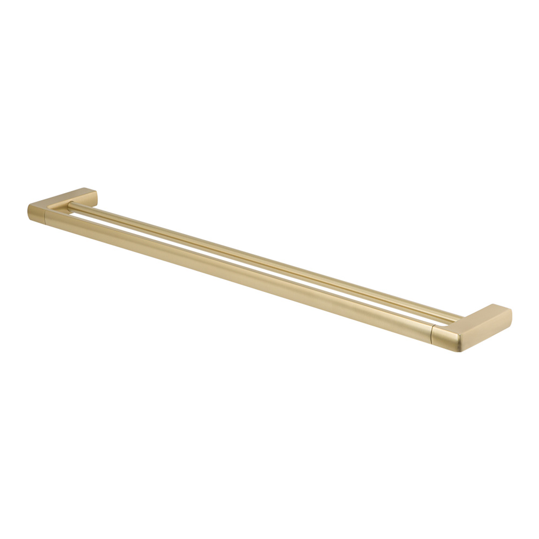 Brasshards Mixx Sandalwood Double Towel Rail 800Mm Brushed Gold