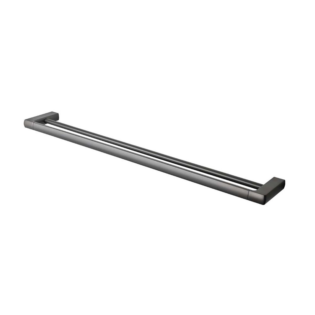 Brasshards Mixx Sandalwood Double Towel Rail 800Mm Gun Metal