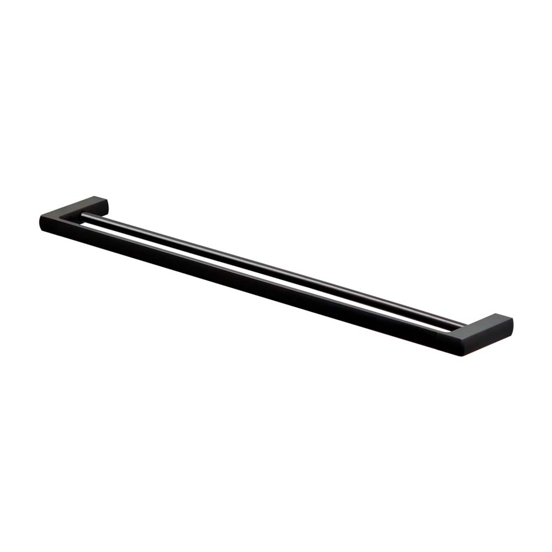 Brasshards Mixx Sandalwood Double Towel Rail 800Mm Matt Black