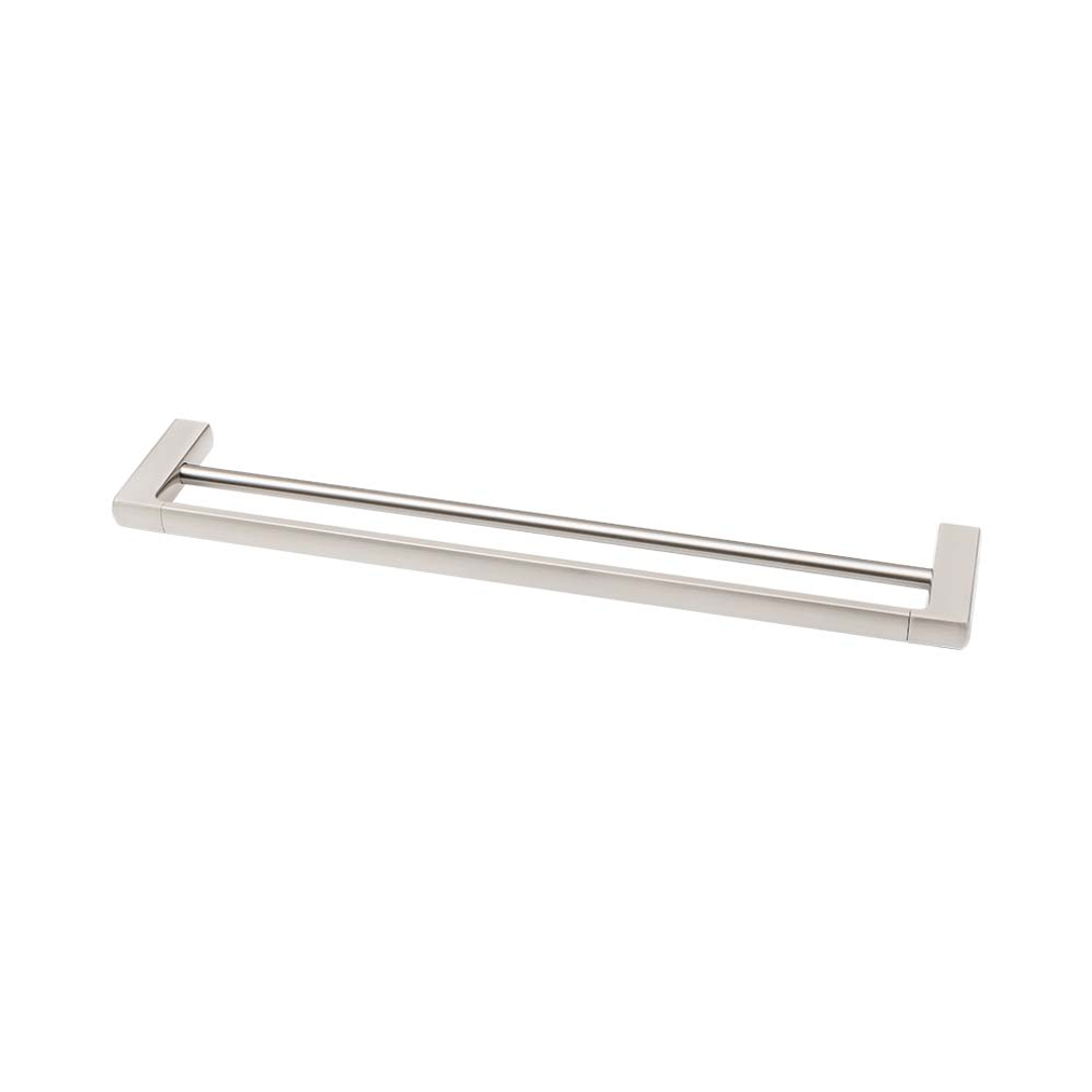 Brasshards Mixx Sandalwood Double Towel Rail 600Mm Brushed Nickel
