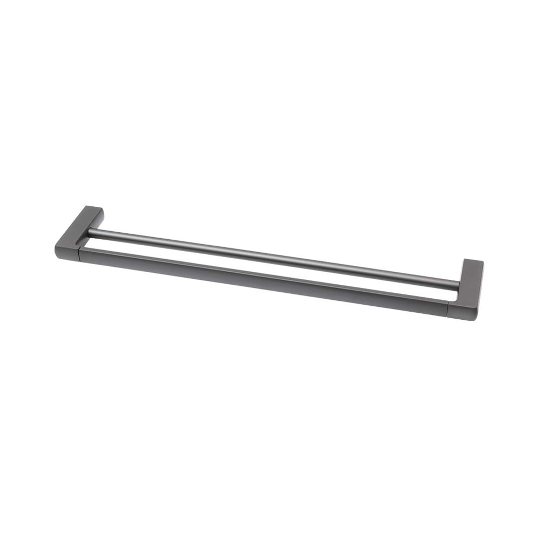 Brasshards Mixx Sandalwood Double Towel Rail 600Mm Gun Metal