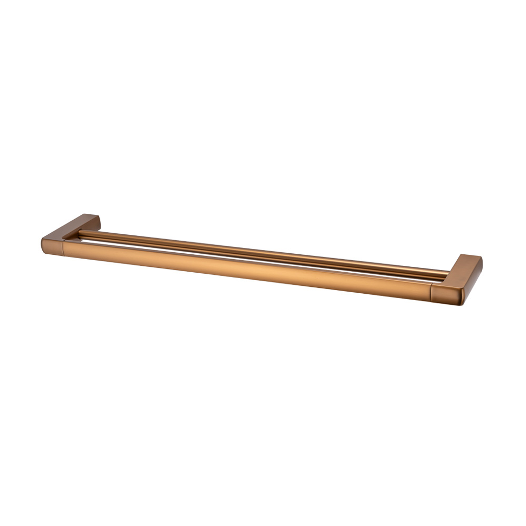 Brasshards Mixx Sandalwood Double Towel Rail 600Mm Brushed Bronze