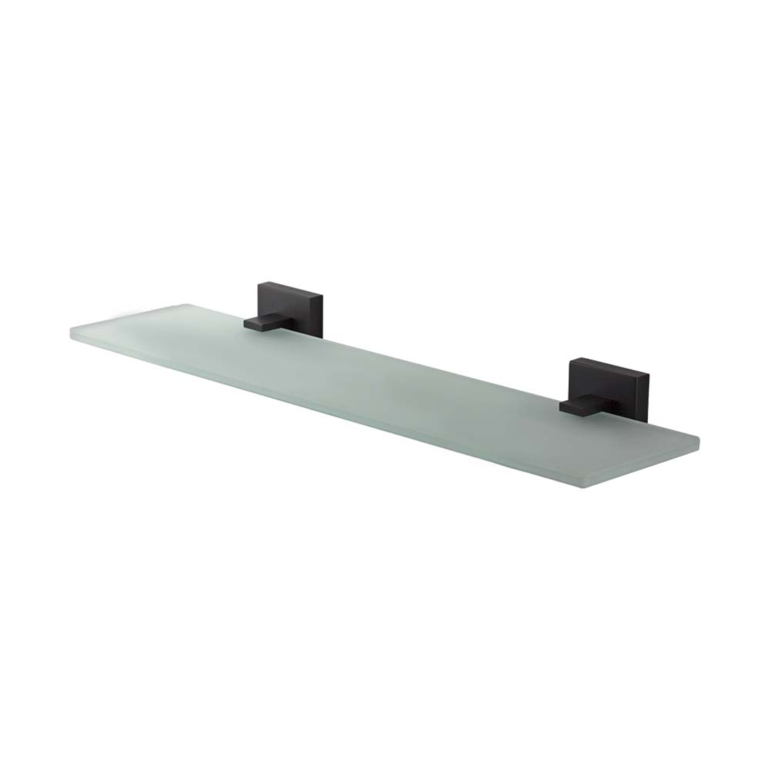 Brasshards Mixx Mint Glass Shower Shelf 450Mm Matt Black