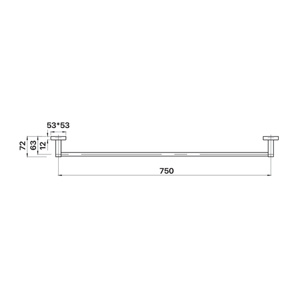 Brasshards Mixx Mint Single Towel Rail 750Mm Chrome