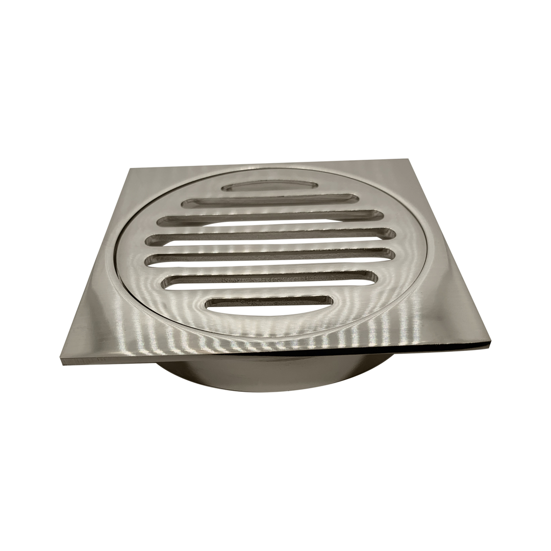 Square Drop in Trapscrew Grate 100mm Polished Brass