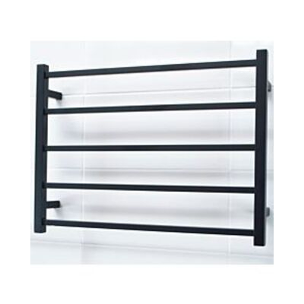 Radiant 5 Bar Heated Towel Ladder Black 750 X 550   Right Hand