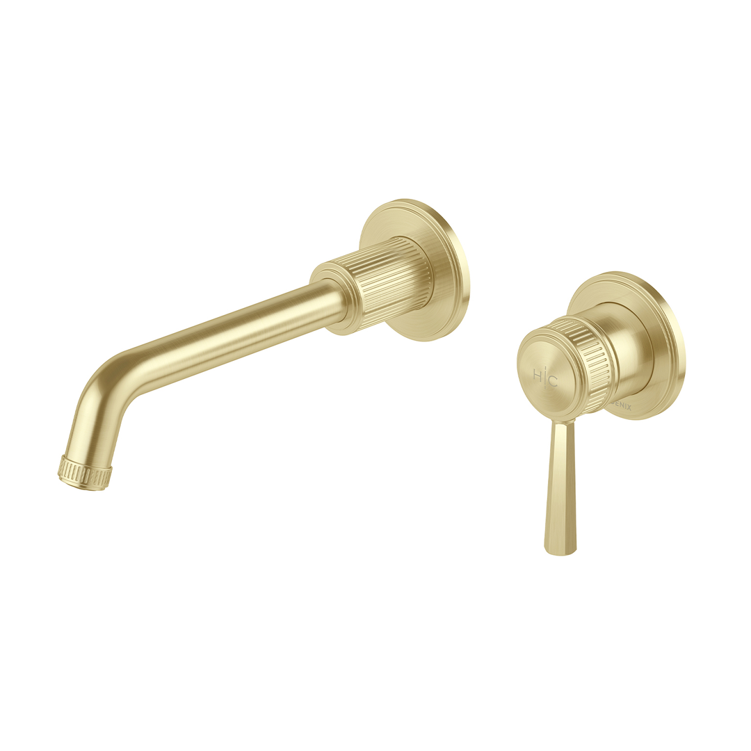 Phoenix Wiltern Switchmix Wall Basin / Bath Mixer Set 190Mm Brushed Gold