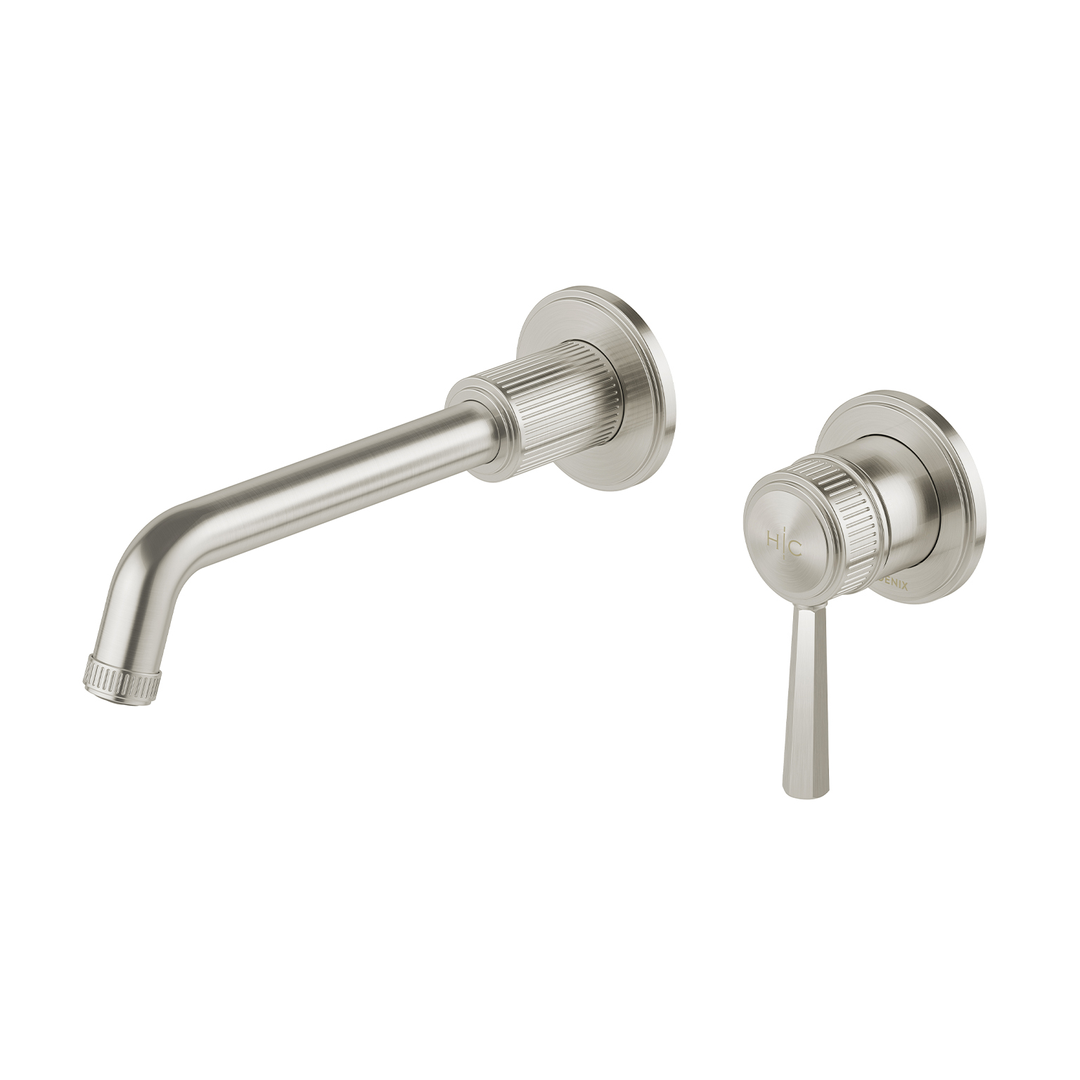 Phoenix Wiltern Switchmix Wall Basin / Bath Mixer Set 190Mm Brushed Nickel