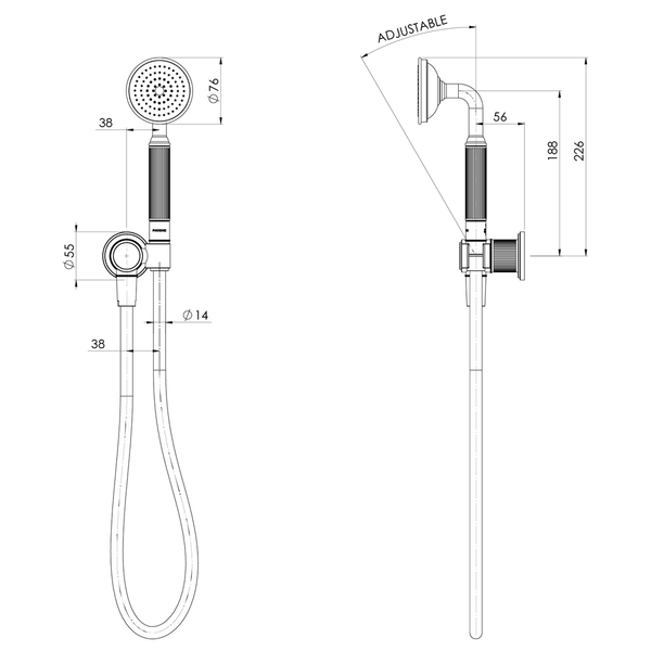 Phoenix Wiltern Hand Shower Brushed Nickel