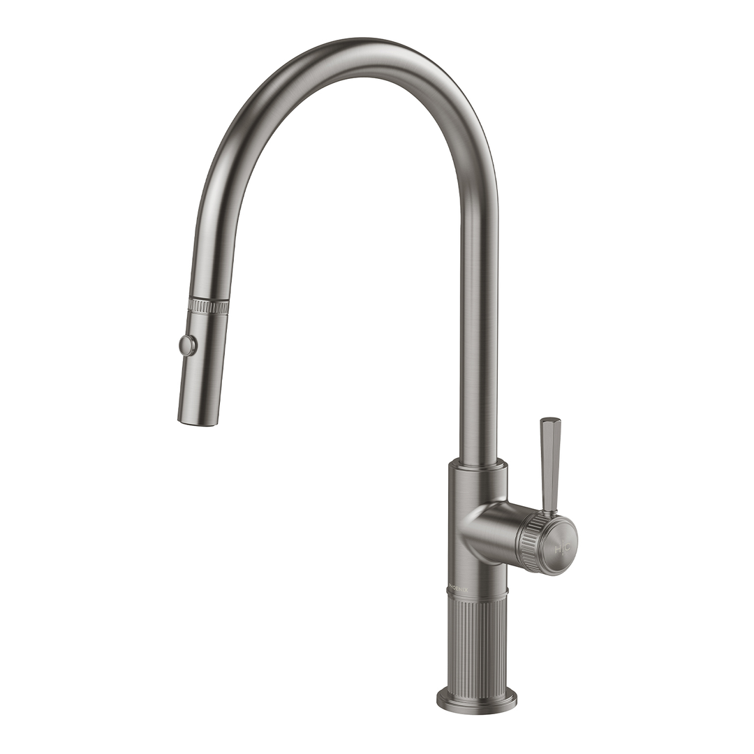 Phoenix Wiltern Pull Out Sink Mixer 230Mm Brushed Carbon