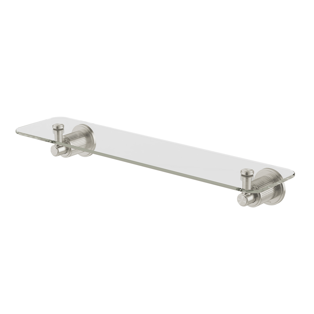 Phoenix Wiltern Glass Shelf 450Mm Brushed Nickel