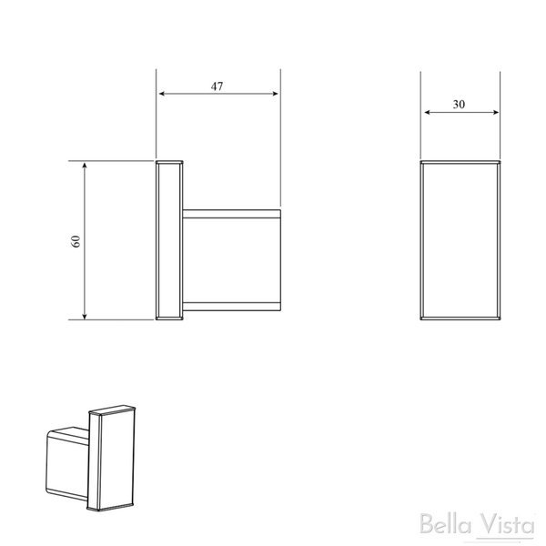 Bella Vista Chunky Design Robe Hook Chrome