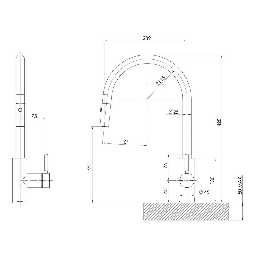 Phoenix Sink Package 2 Matte White Sink & Brushed Gold Mixer 312-2038-12
