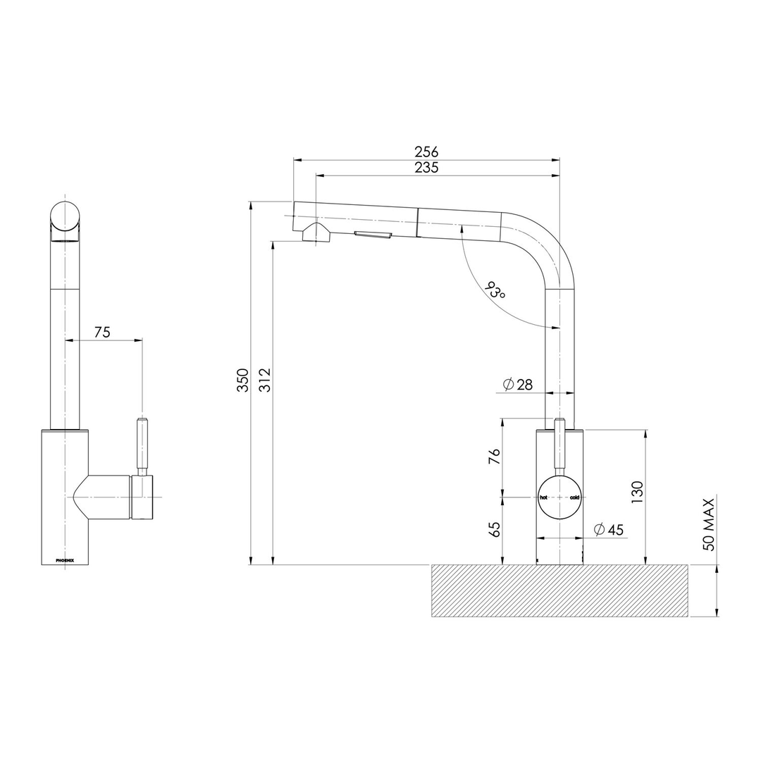 Phoenix Sink Package 1 Matte Black Sink & Stainless Steel Mixer 312-2029-51