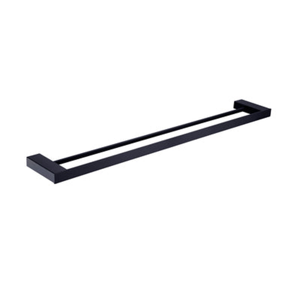 Nero Celia 800Mm Double Towel Rail Matt Black