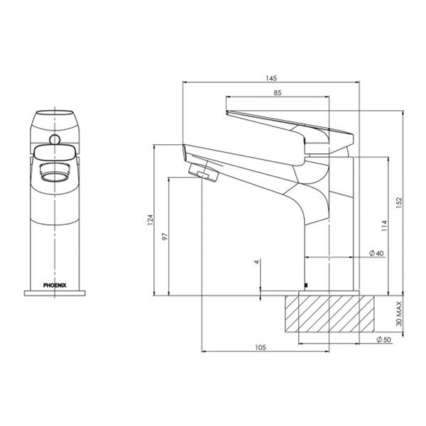 Phoenix Arlo Basin Mixer Matte Black 151770010