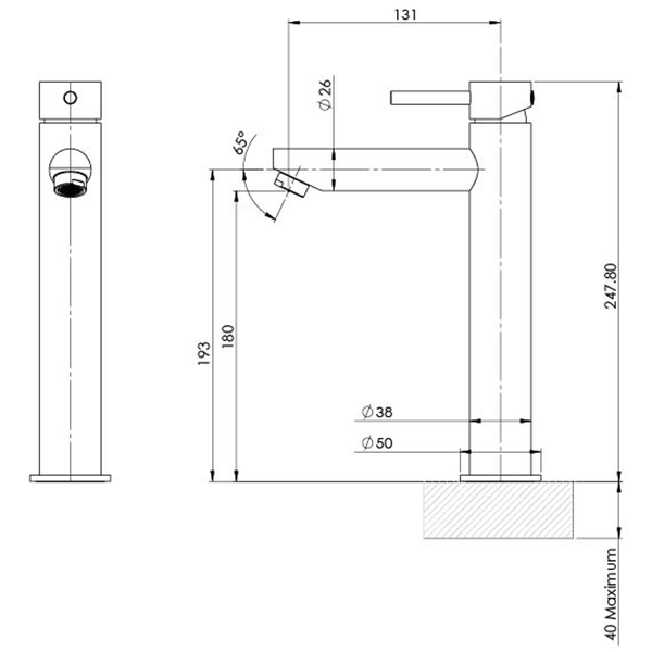 Phoenix Pina Vessel Mixer Matte Black 153790010