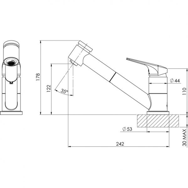 Phoenix Ivy Mkii Pull Out Sink Mixer Matte Black