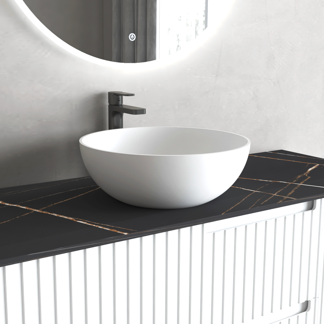 Otti Matte White Solid Surface Basin 390X390X145