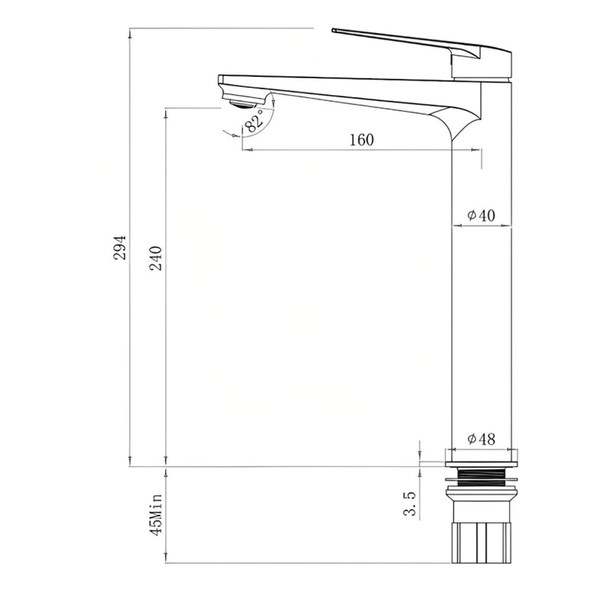 Otti Zevio Tall Basin Mixer Gun Metal