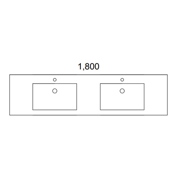 TIMBERLINE KANSAS VANITY 1800MM DOUBLE WG BASINS SILKSURFACE AC TOP WALL HUNG