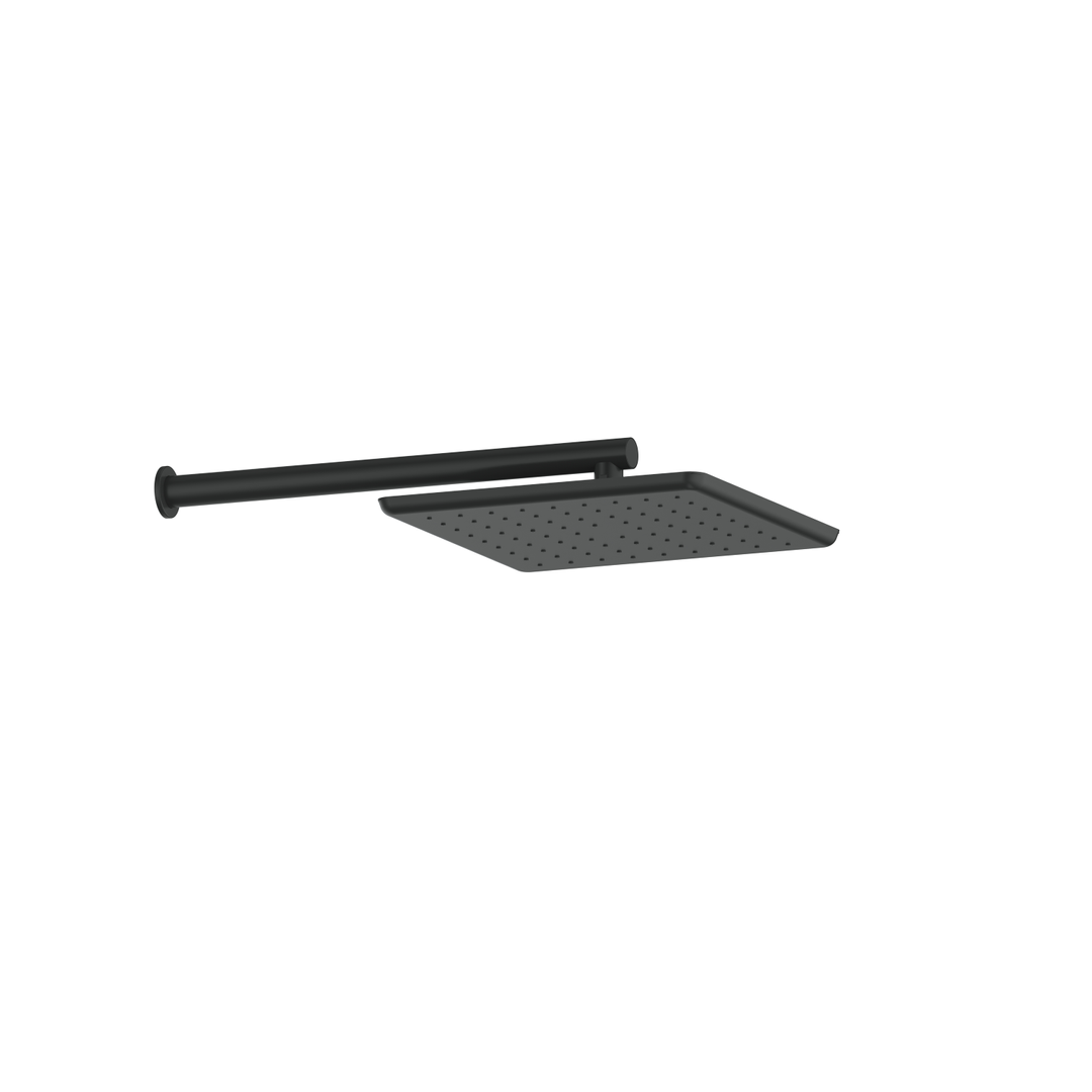 Greens Skyla Wall Shower Matte Black 280Mm X 280Mm Square Overhead Shower