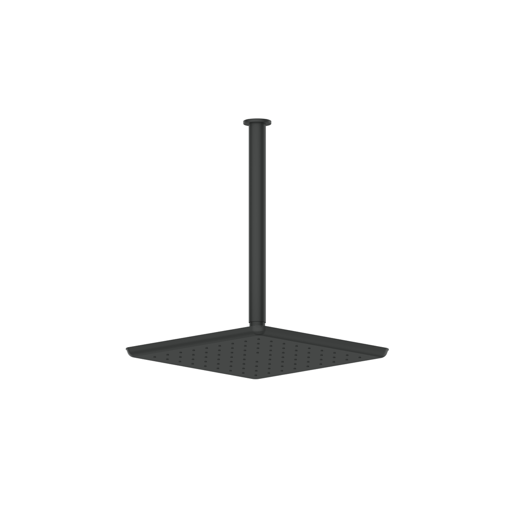 Greens Skyla Ceiling Shower Matte Black 280Mm X 280Mm Square Overhead Shower