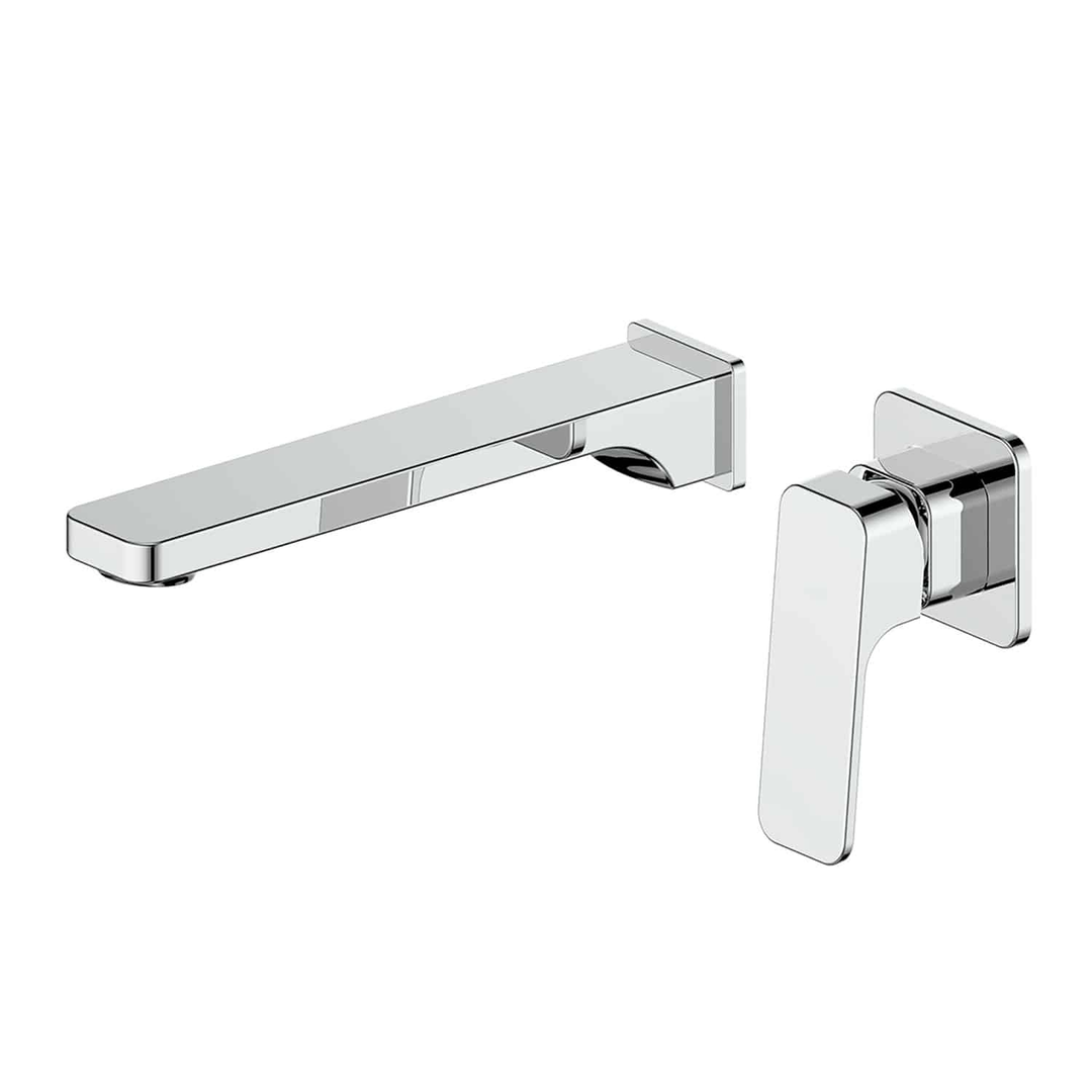 Greens Swept Wall Basin/Bath Mixer Chrome