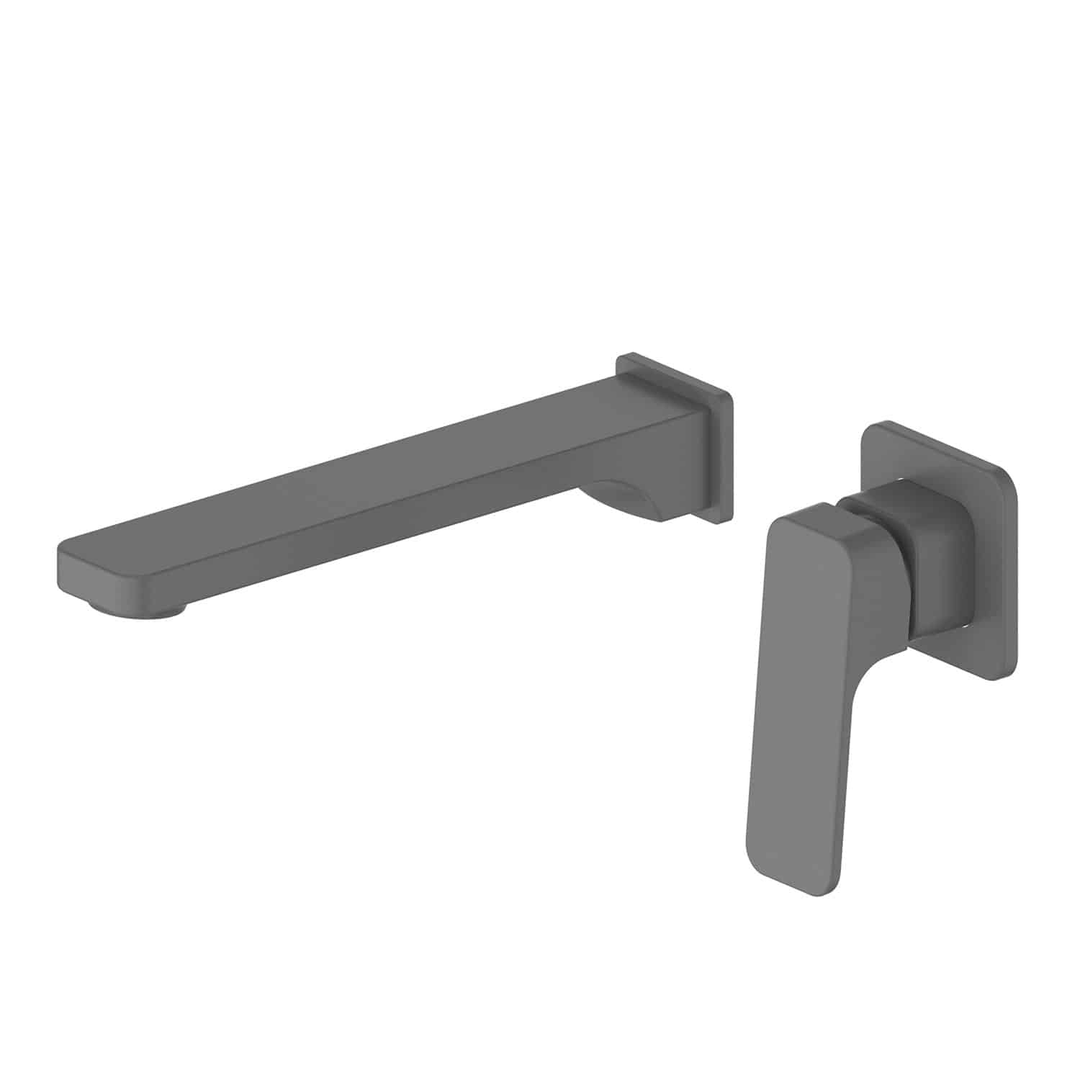 Greens Swept Wall Basin/Bath Mixer Pvd Gun Metal