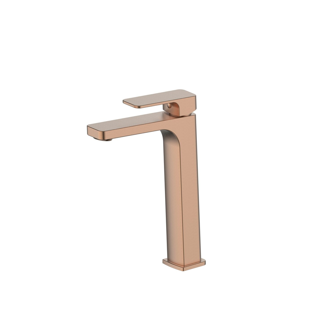 Greens Swept Tower Basin Mixer Pvd Brushed Copper