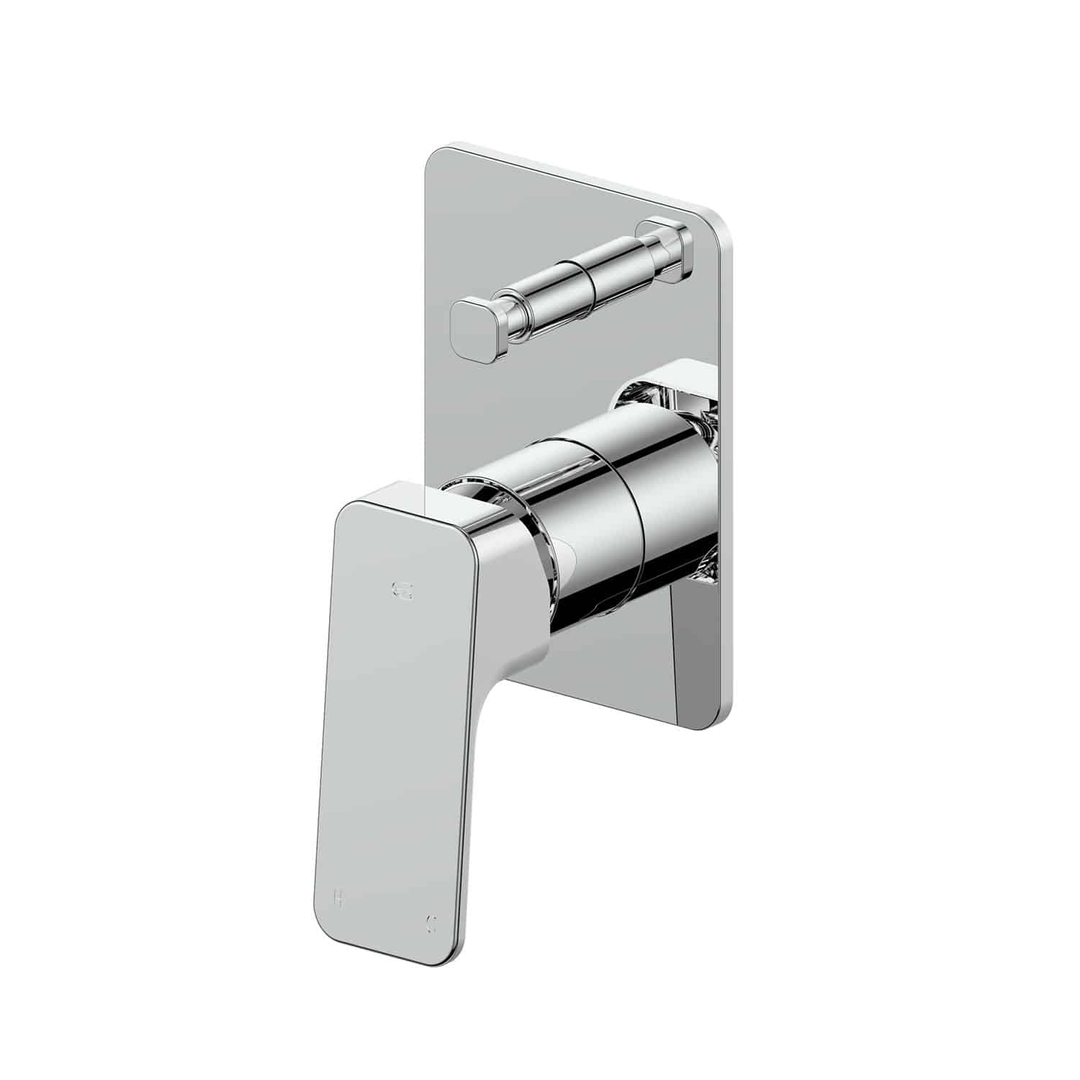 Greens Swept Diverter Shower Mixer Chrome 82Mm X 120Mm Wall Plate