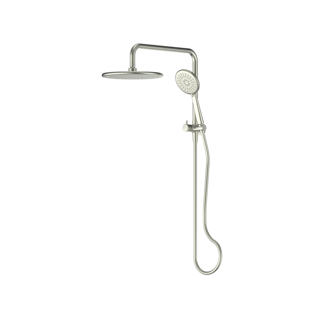 Greens Rocco Short Twin Rail Shower Pvd Brushed Nickel