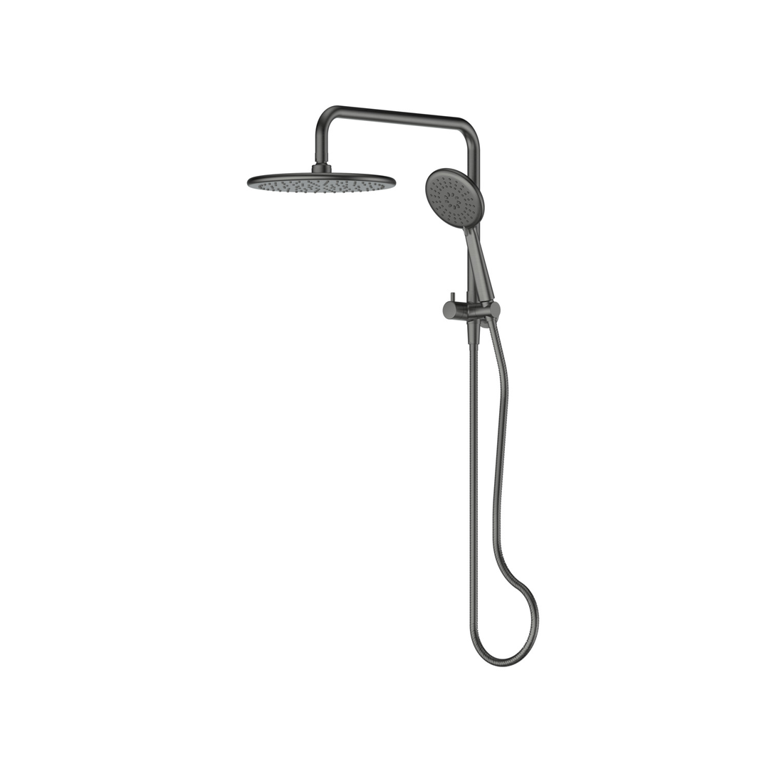 Greens Rocco Short Twin Rail Shower Pvd Gun Metal