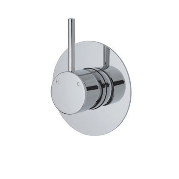 Fienza Kaya Up Wall Mixer With Large Round Plate Chrome