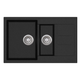 Otti 1 1/2 Black Kitchen Sink With Drainer 800X500 Bowls 330X436X200 & 160X345X120
