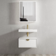 Otti Moonlight Wall Hung Cabinet 600 Single Basin(Gold Handle)