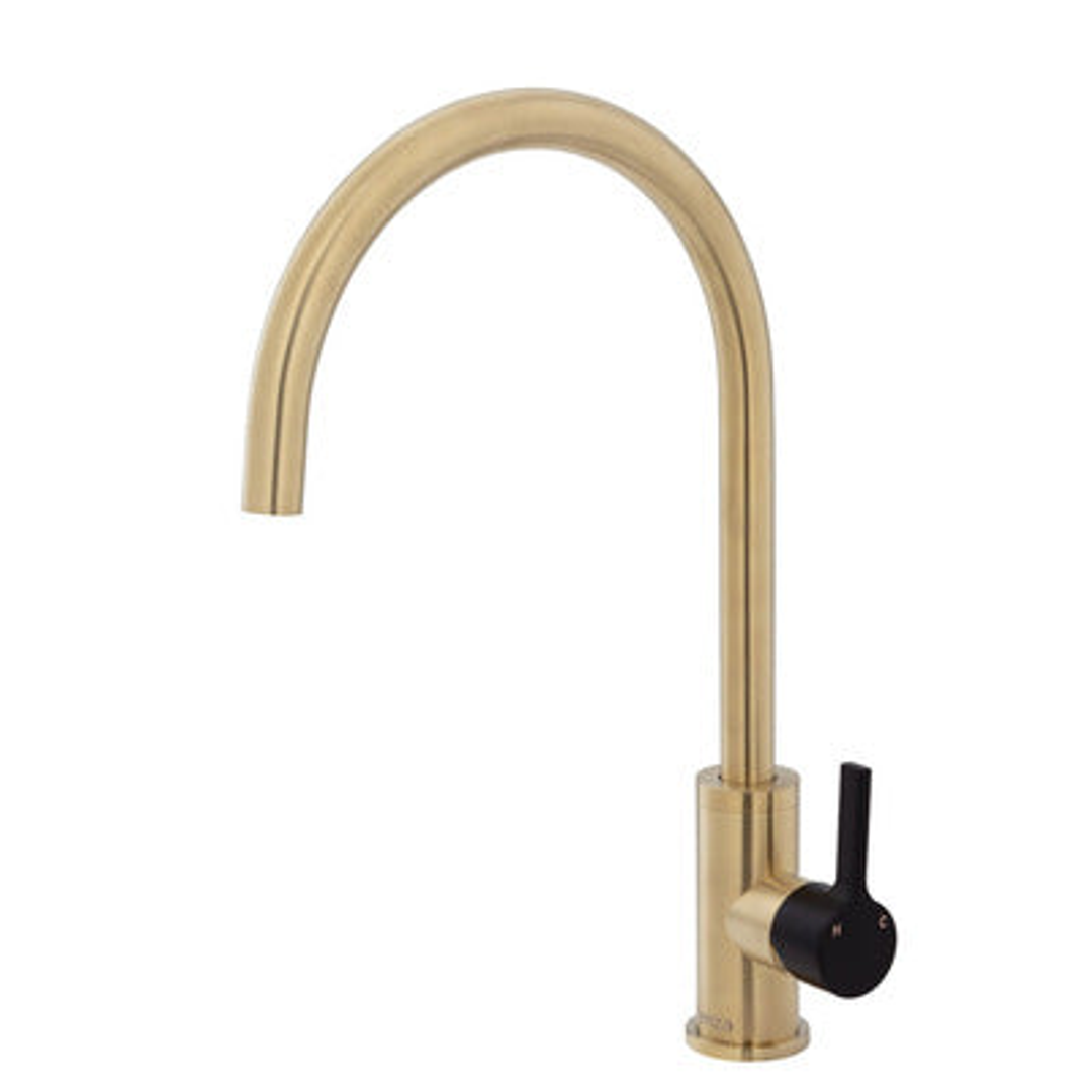 Fienza Sansa Sink Mixer Urban Brass With Matte Black Handle