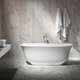 V+A Amiata Matte Stone Freestanding Bath No Overflow Quarrycast White Matte 1645mm