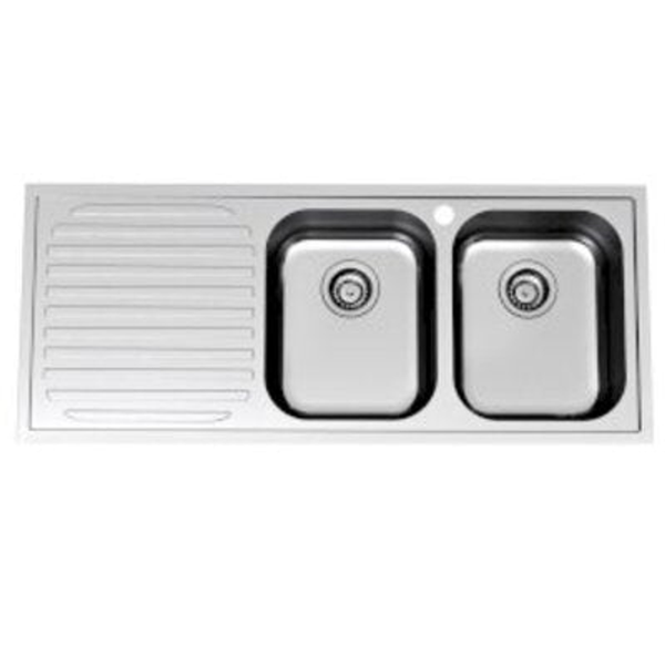 Clark S/S Sink Monaco 5100 1200mm Double End Bowl  1 Tap Hole Right