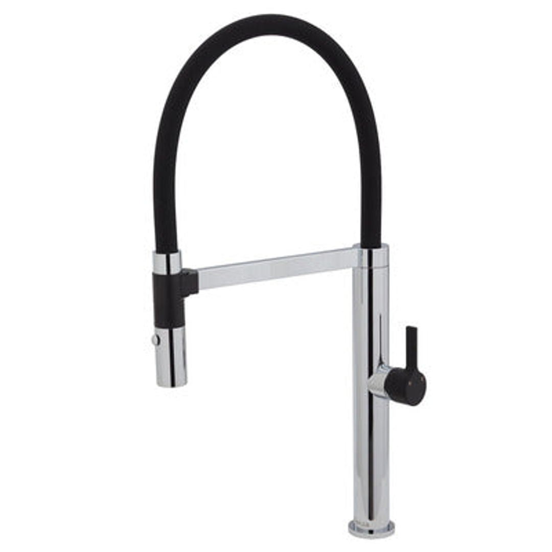 Fienza Sansa Pull Down Sink Mixer Chrome With Matte Black Handle