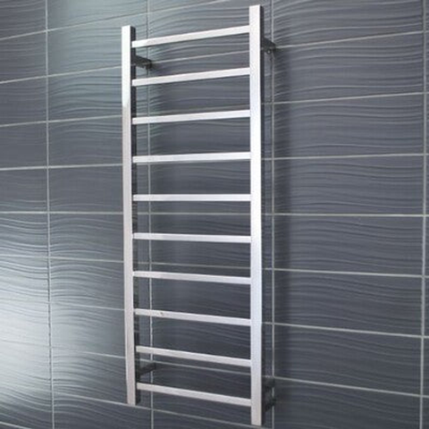 Radiant Polished Square Heated Towel Rail Left 430 X 1100mm Str430Left