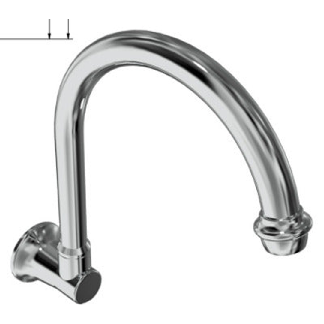 Ram Merino Hob Sink Gooseneck Spout 175mm Chrome White