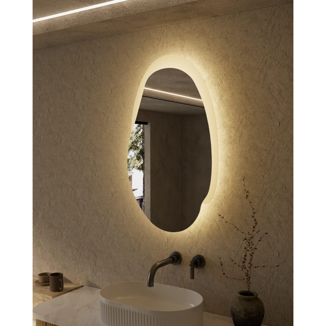 Aulic Evanston Mirror 530mm With Matte White Acrylic Edge Matte White