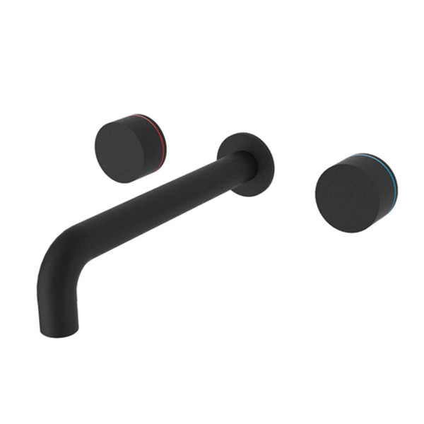 Nero Kara 3 Piece Wall Basin Set 217Mm Matt Black